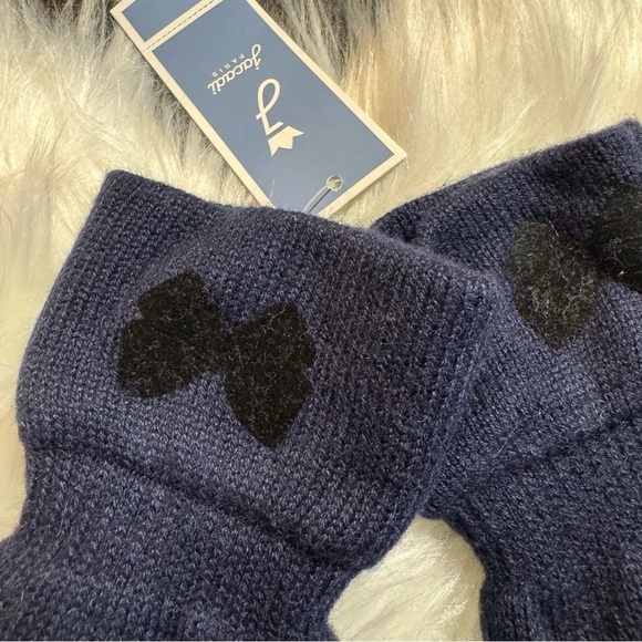 Jacadi Navy Knit and Fleece Bow Mitten T2 - Picture 6 of 6